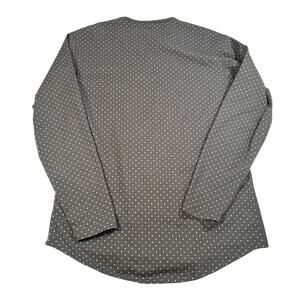 BYLT Mens dropout long sleeve shirt navy with gray dots.  Size M, workwear